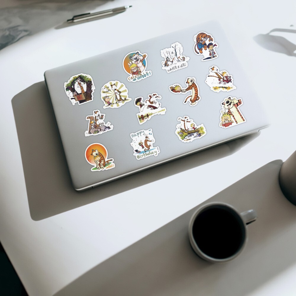 100Pcs Calvin and Hobbes Sticker for Kids Teens Girls Scrapbooking Water Bottles