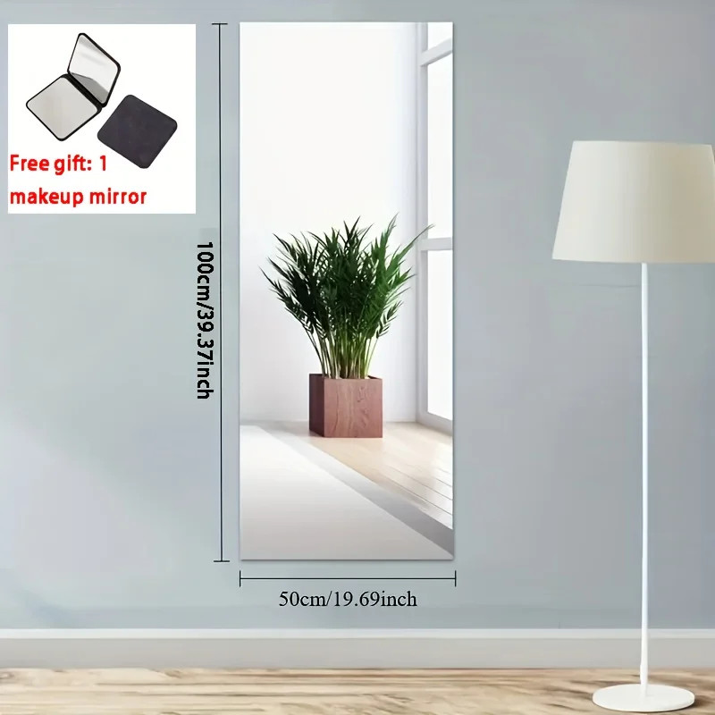Mirror Wall Stickers Self-Adhesive Square Soft Mirror Sticker DIY Acrylic 3D Wal