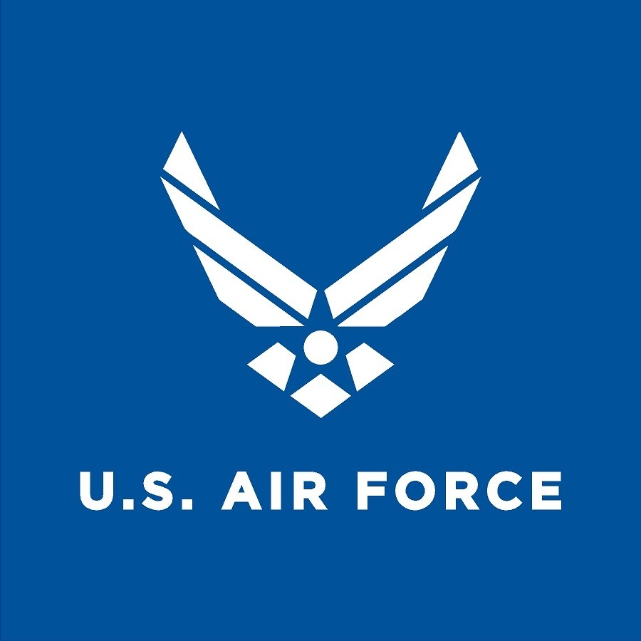 US Air Force 3M Premium Gloss White Cut Vinyl Logo (no background) 4.5" x 3.5"