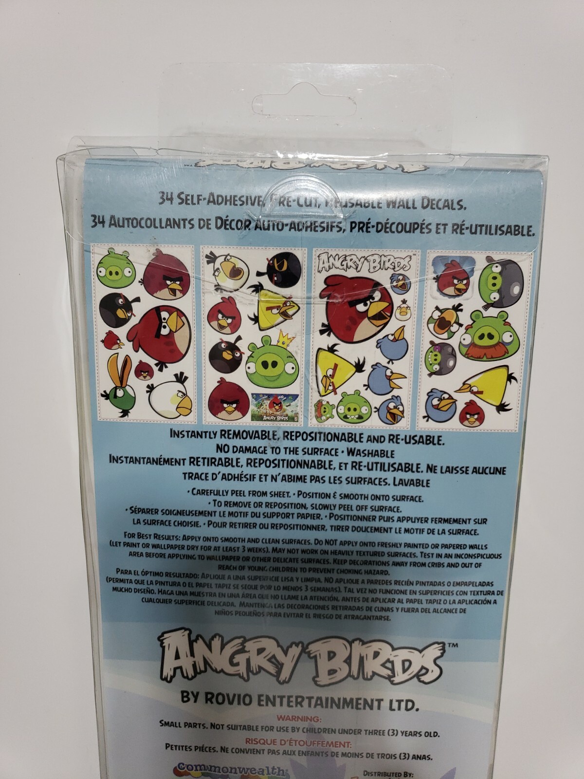 Angry Birds Rovio Entertainment LTD 34 Peel & Stick Removable Wall Decals New