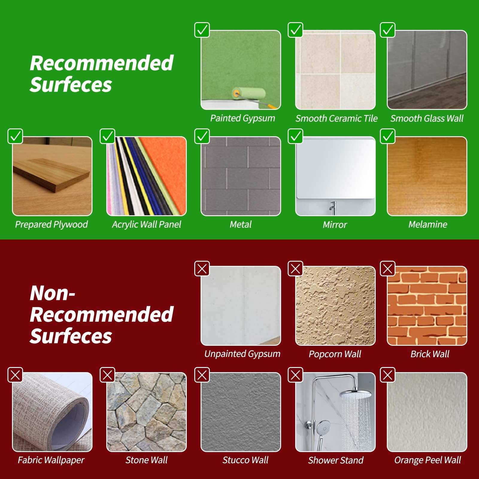 LONGKING 10-Sheet Peel and Stick Tile 12inches x 12inches, Light Brown