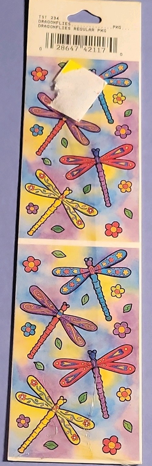 Frances Meyer Paper Stickers, Acid-Free, Dragonflies Flowers, Multicolor