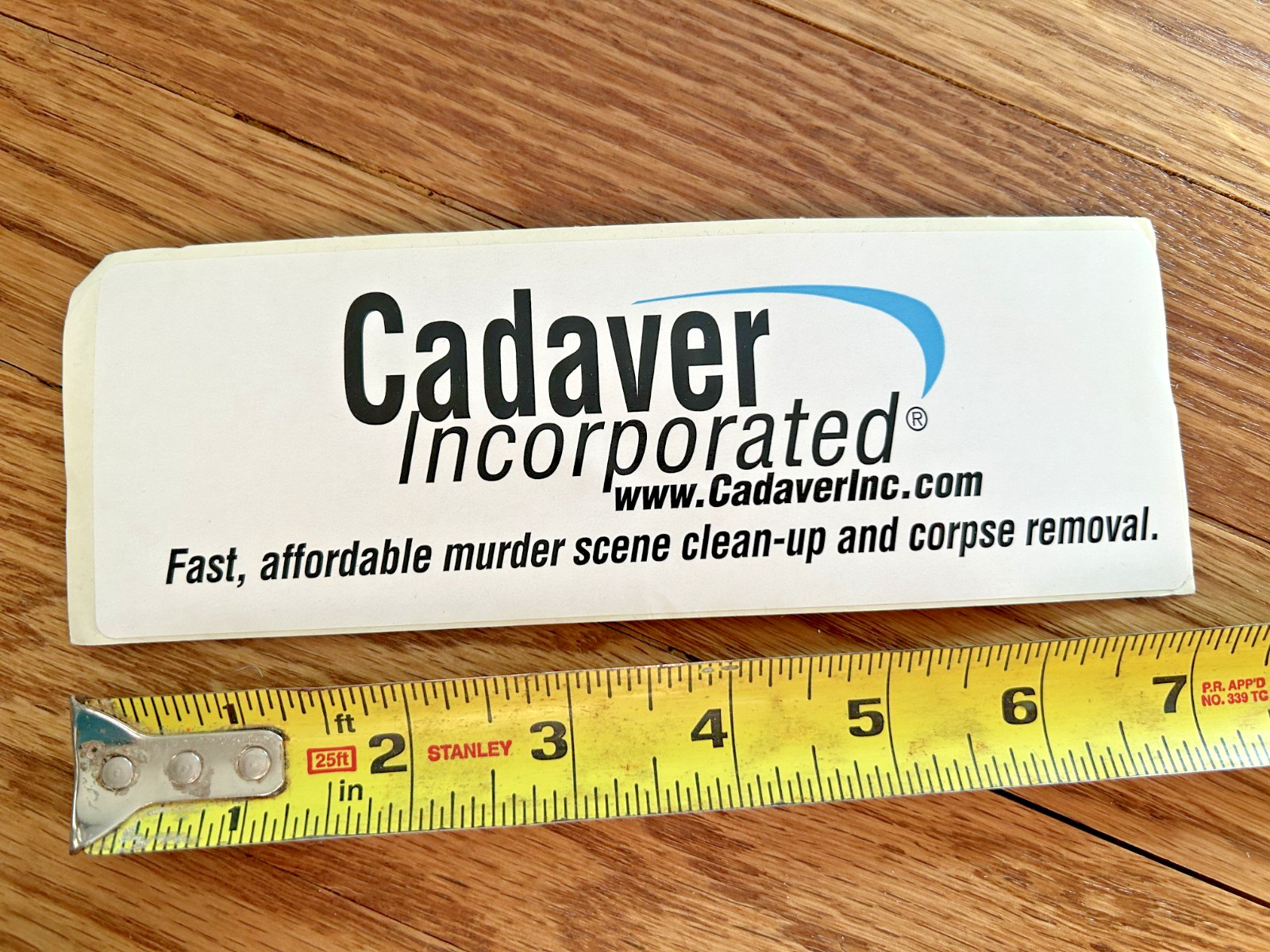 Cadaver Inc. Promo Sticker Original Vintage Earache 7.25" x 2.5" Death Metal