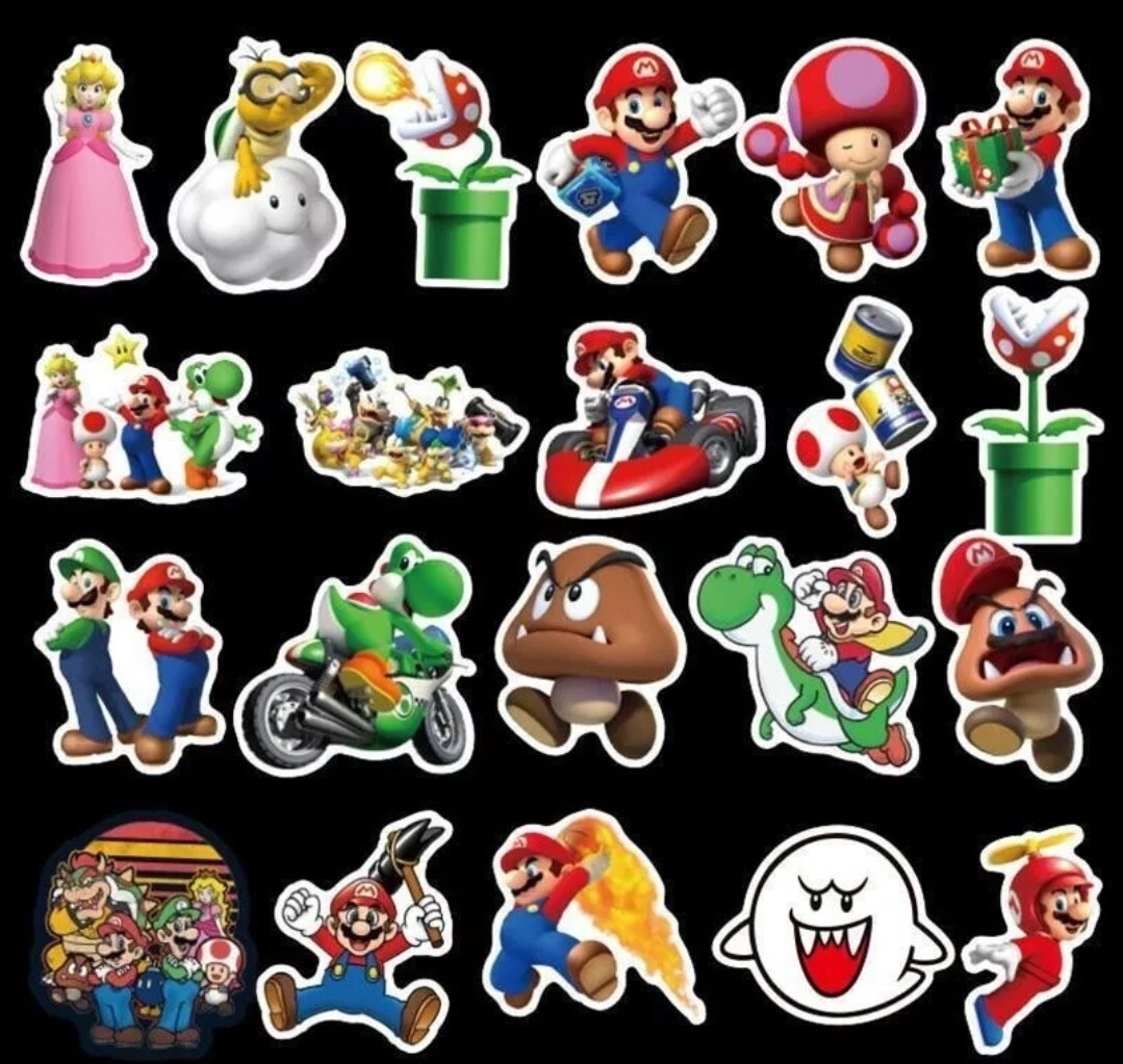 10pc Super Mario Sticker Lot Collectible Video Game Stickers