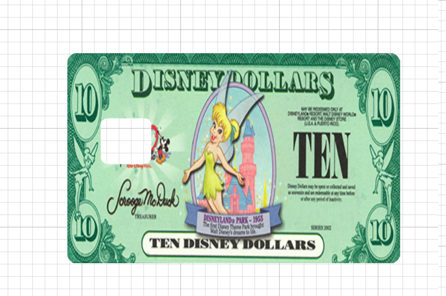 18 Options Disney Dollars Credit Debit Card Skins Disneyland Mickey Mouse Donald