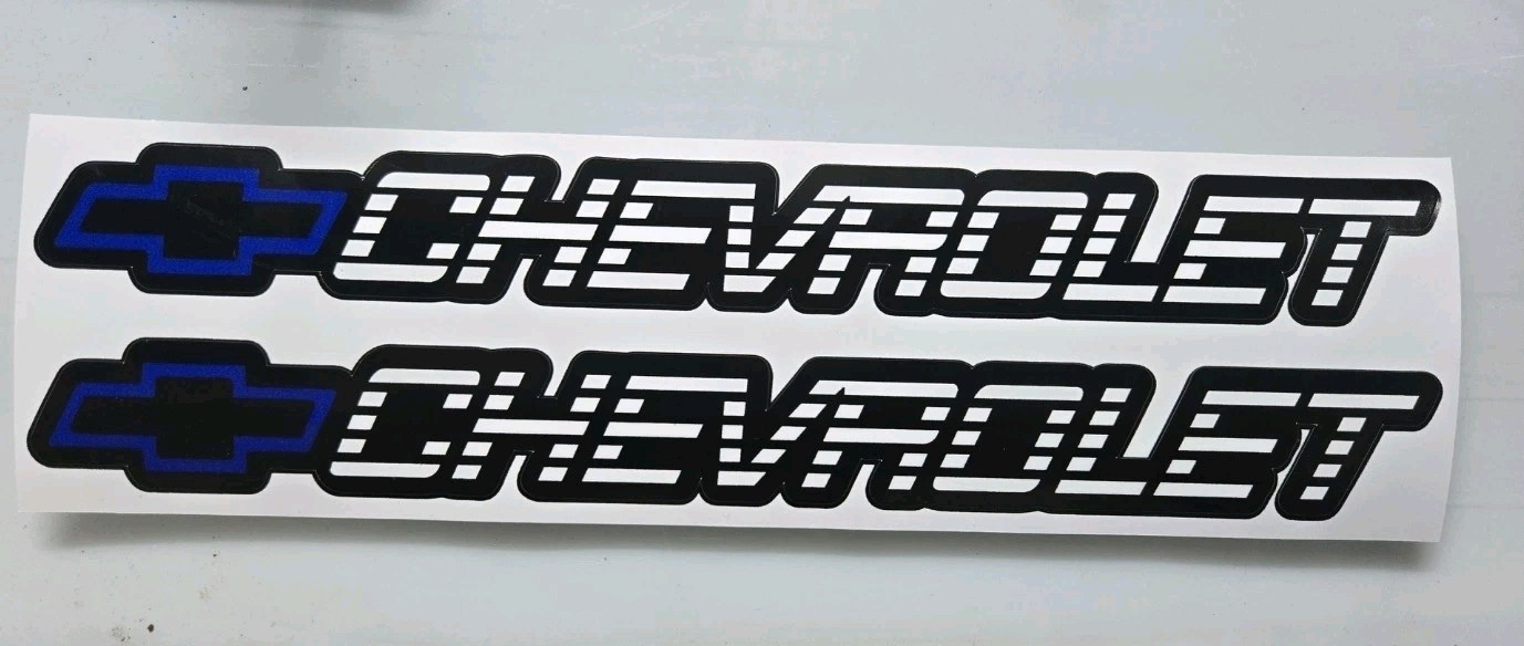 Chevrolet Emblem Vinyl Sticker 9×1.25 2 pcs