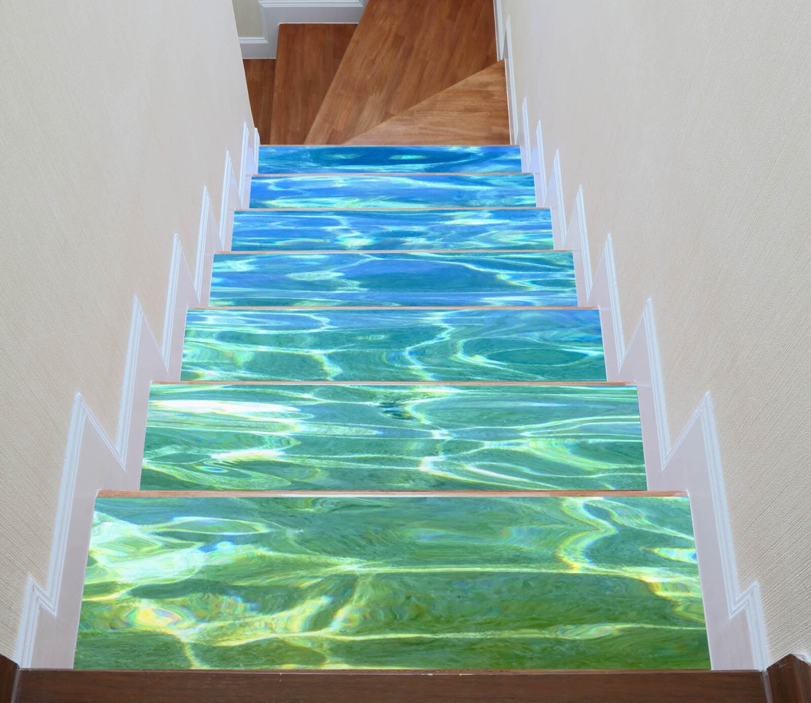 3D Dream Sea W135 Stairs Risers Decoration Photo Mural Vinyl Wallpaper Vera