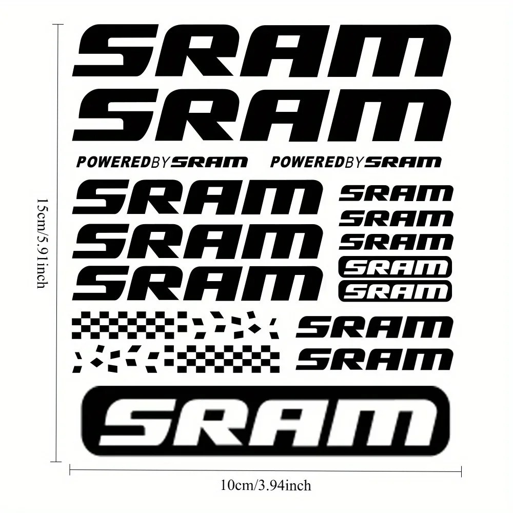1SET Trendy SRAM – Themed Sticker Set, Eye Catching Holographic Decals for Bike