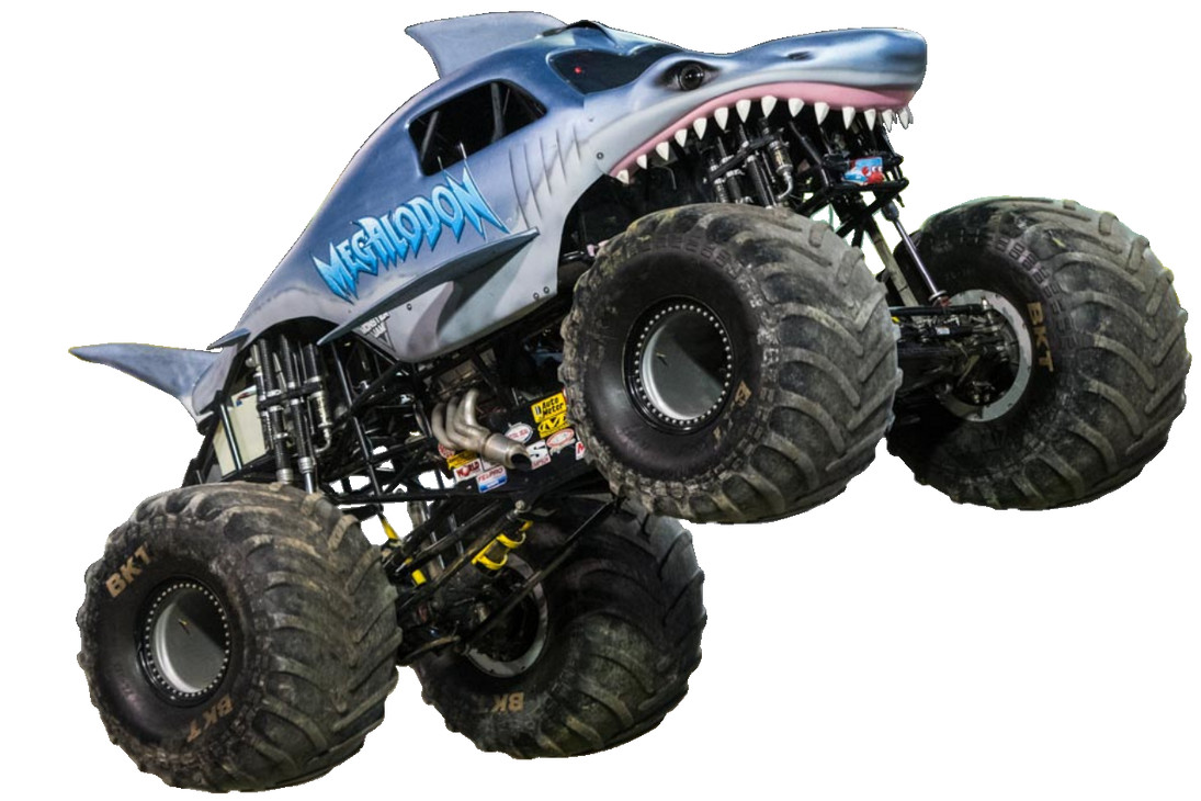 Monster truck sticker megalodon weatherproof bumper vinyl decal
