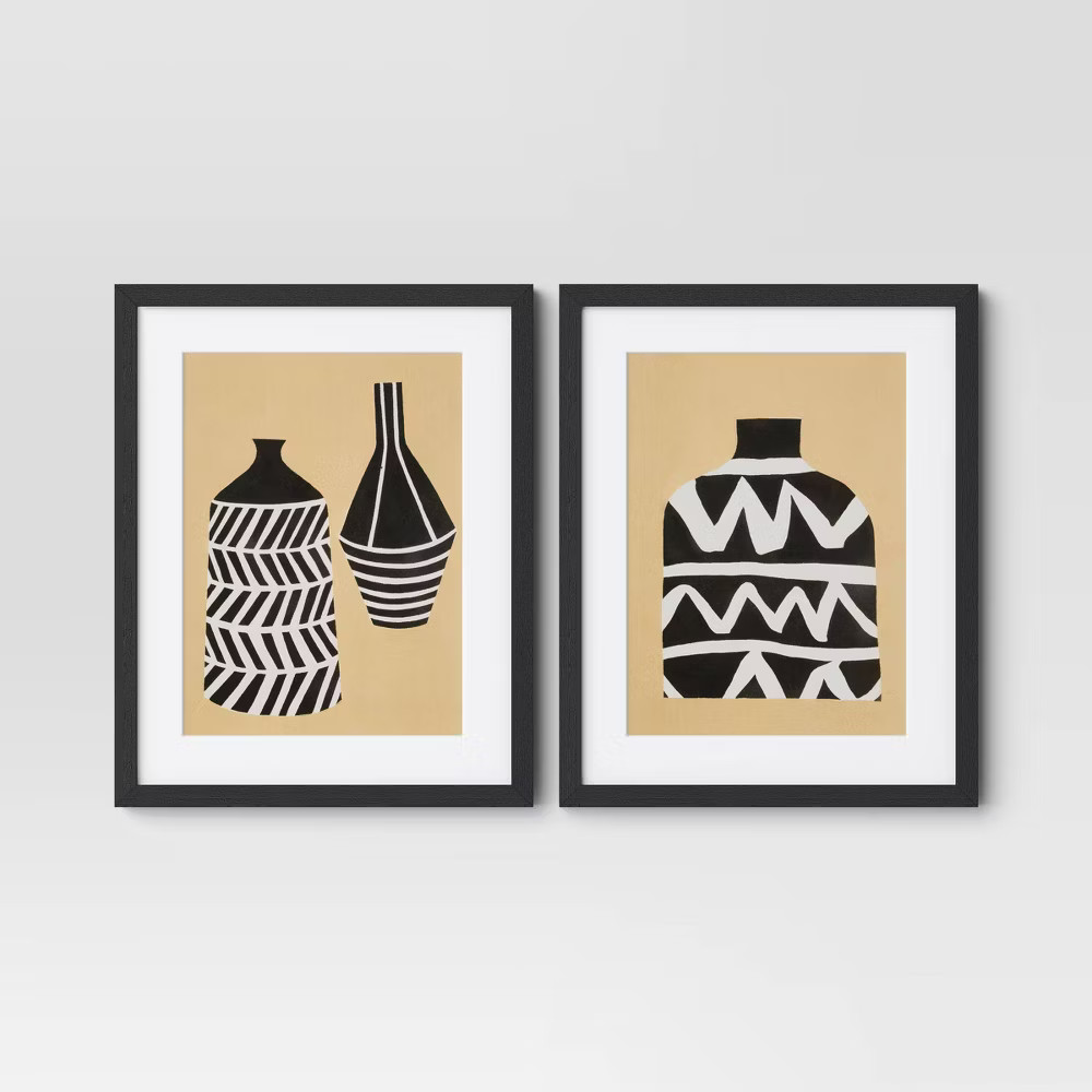 Threshold Poster Modern of 2 16"x20" Set Vase I II Wall Art