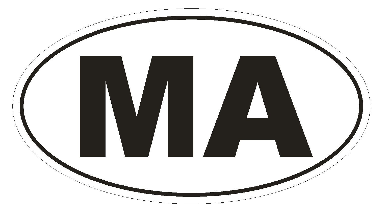MA Massachusetts OVAL Bumper Sticker or Helmet Sticker D467 Morocco Country Code