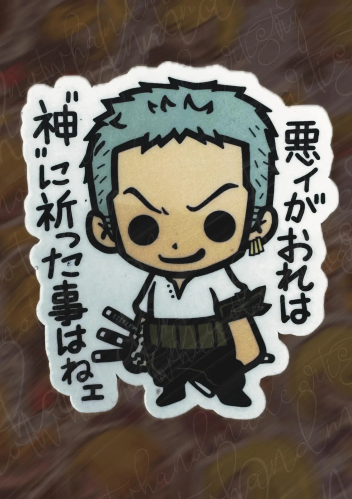 One Piece Pirates Zoro Weatherproof Stickers
