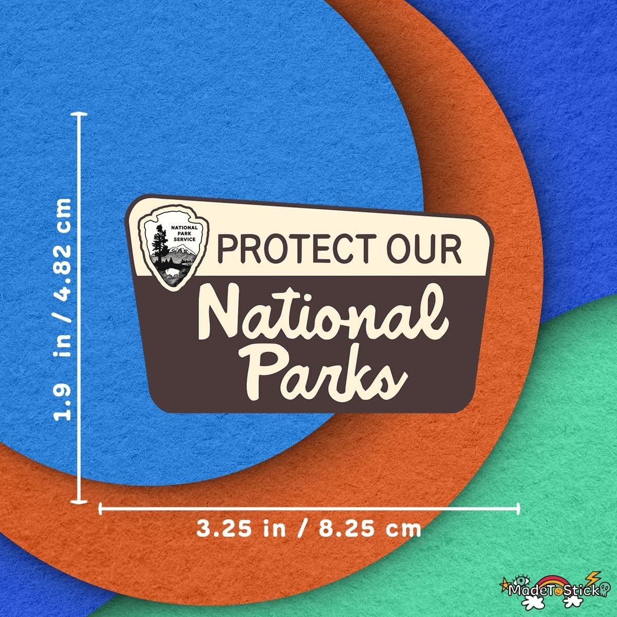 Protect Our National Parks Vintage Hiking Camping Vinyl Decal Sticker 1.9"x3.2"