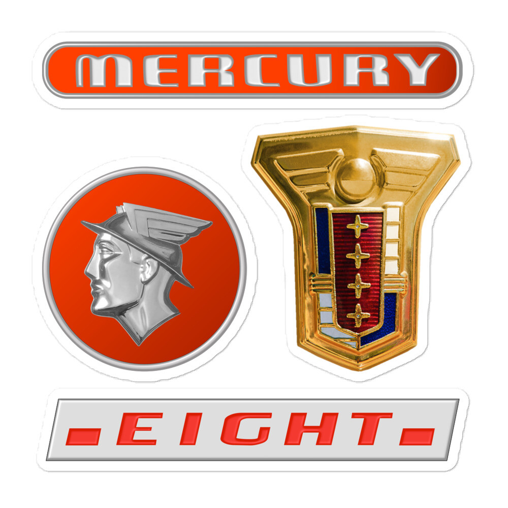 Mercury Eight Sticker Assortment Classic Car Emblem Badge Logo