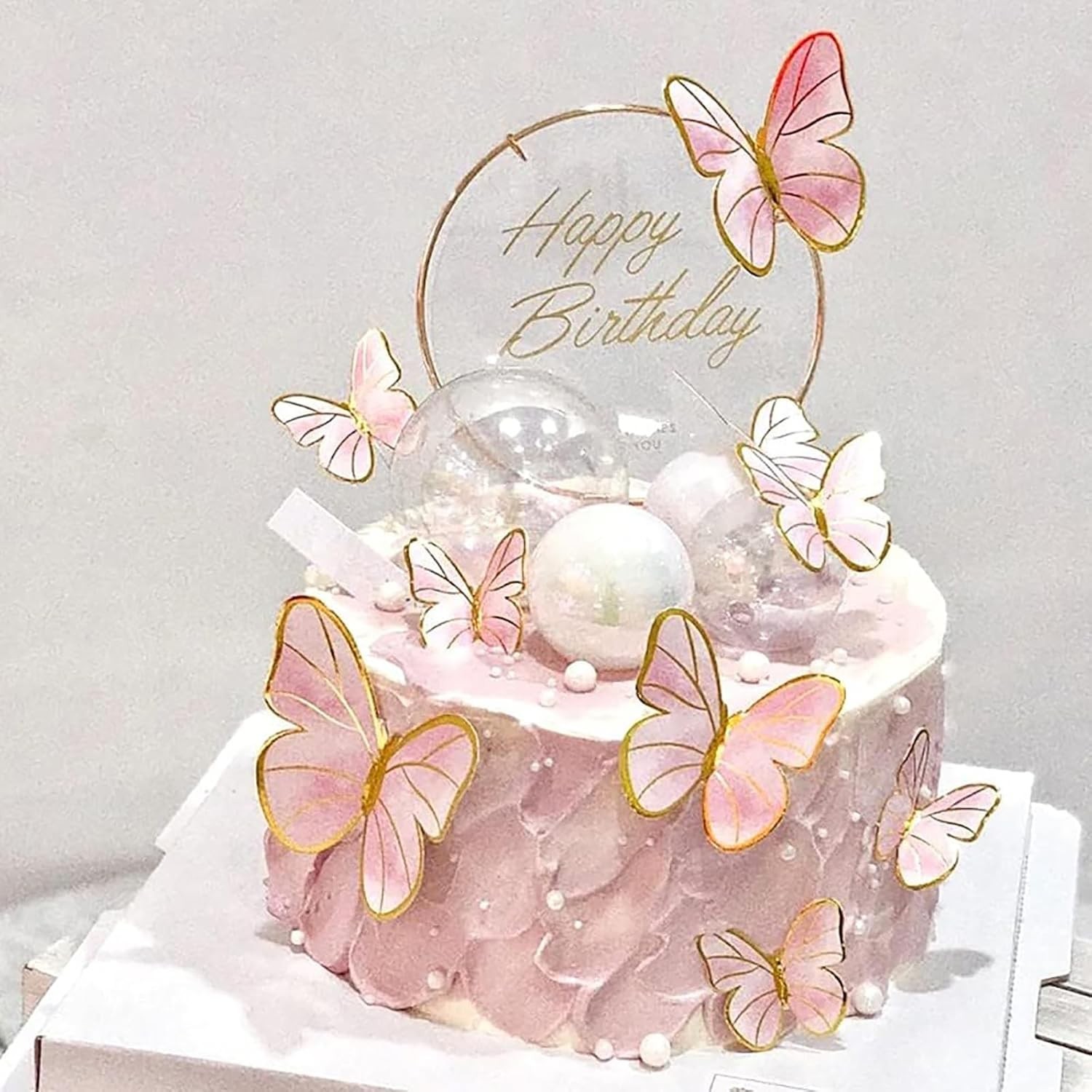 Elegant 11-Piece Gold Butterfly Cake Decor Set for Magical Girls' Celebrations