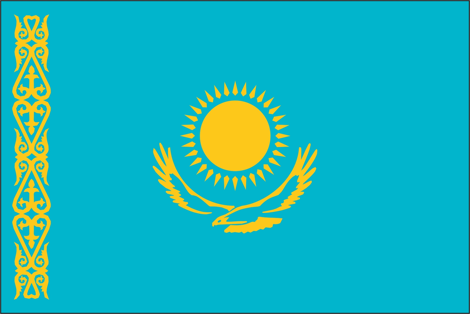 Kazakhstan Flag Vinyl Decal / Sticker ** 5 Sizes **