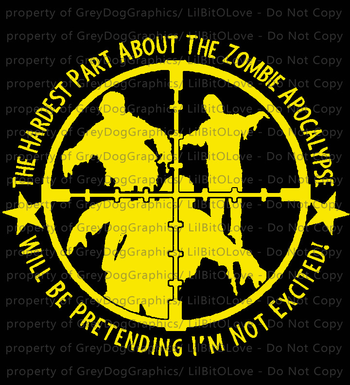The Hardest Part about the Zombie Apocalypse Vinyl Decal Sticker with Target