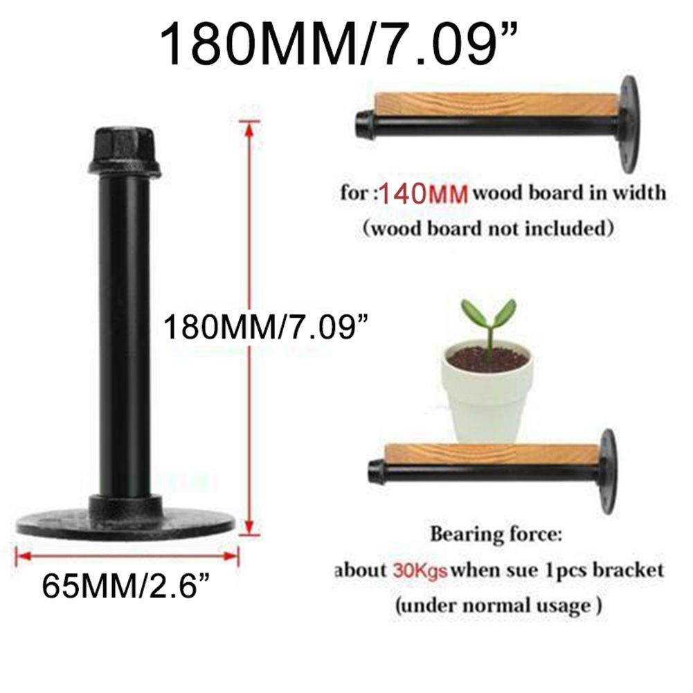 1X Industrial Retro Iron Pipe Shelf Brackets Wall Mount Holder Rack Stand Tool