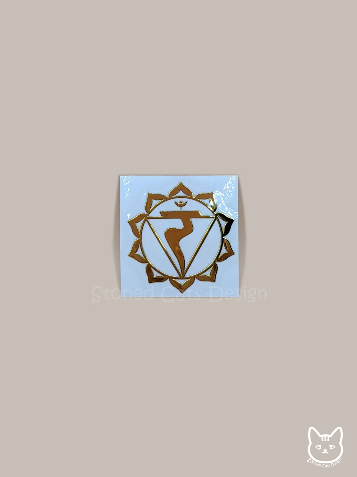 Solar Plexus Chakra Metallic Gold Sticker Decal Style A By Stoned Cats Design
