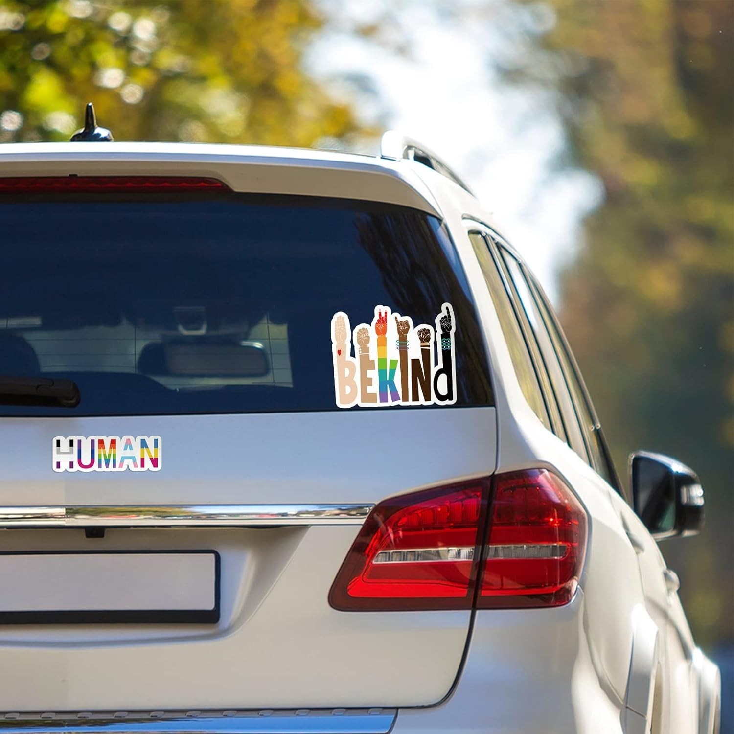 Colorful Be Kind & Human Stickers – 12 Durable Decals for Outdoor and Indoor Use