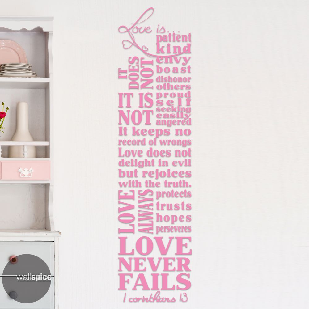 1 Corinthians 13 Subway Art Vinyl Wall Decal Sticker