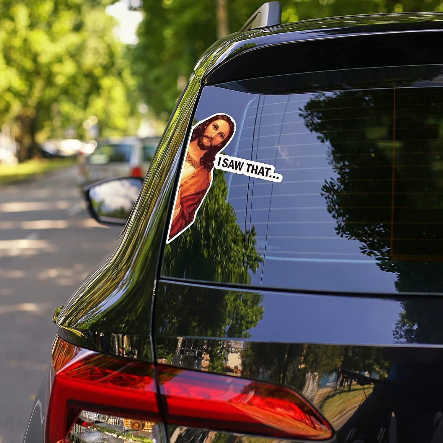 Jesus "I Saw That" 4 Set Of Sticker Decal That Meme Funny Phrase Car Window