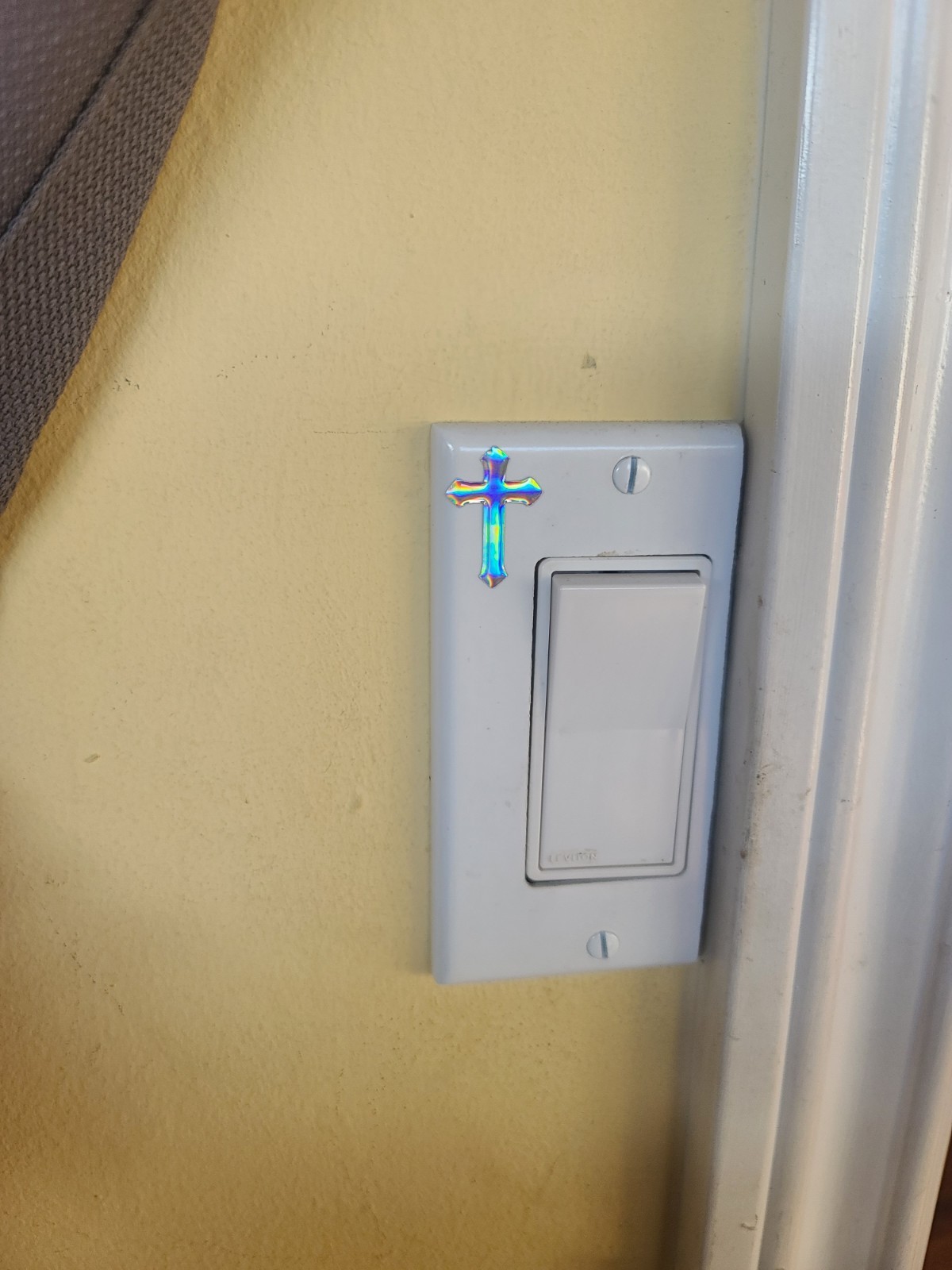 Holographic Religious Resin Cross Mini Decal Stickers Oil Slick Shine (1-inch)