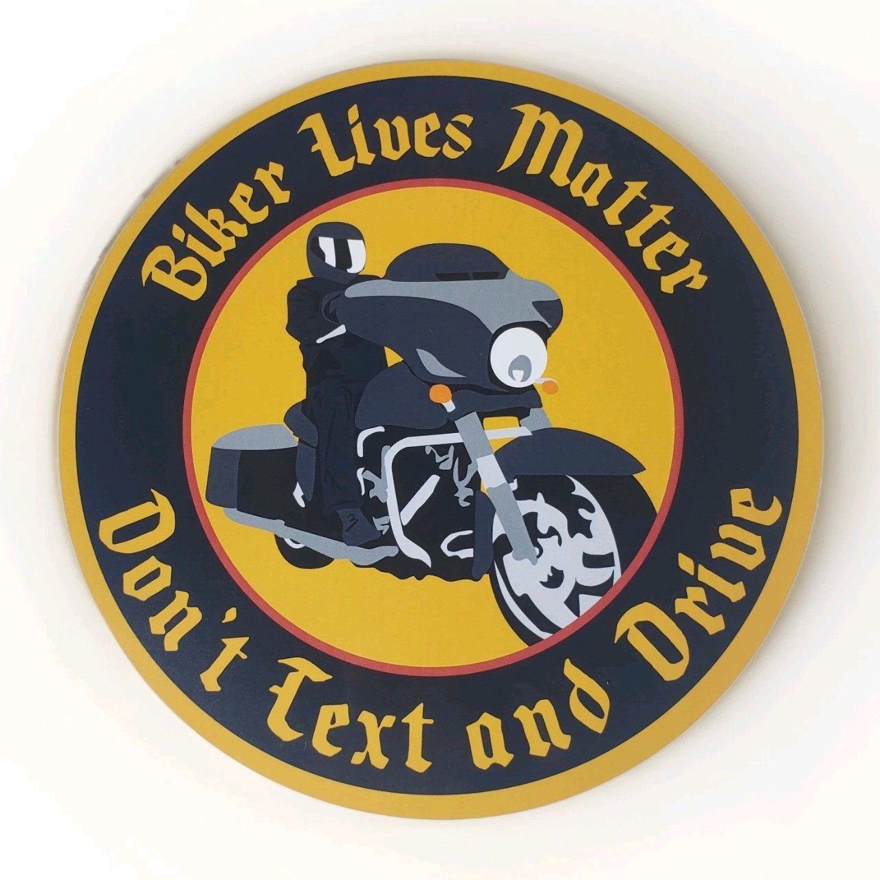 6 inch Biker Lives Matter Decal Window Sticker Car Motorcycle Orange Safety