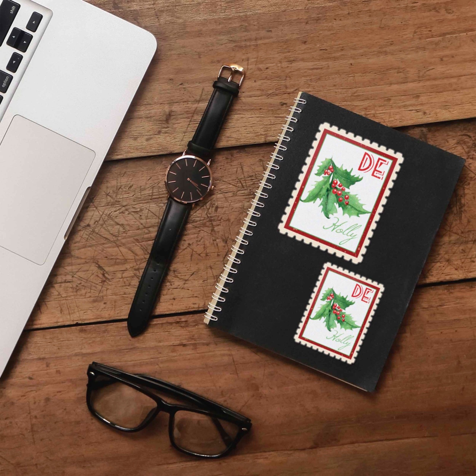 Delaware State Tree Holly Sticker – DE Vintage Stamp Decal