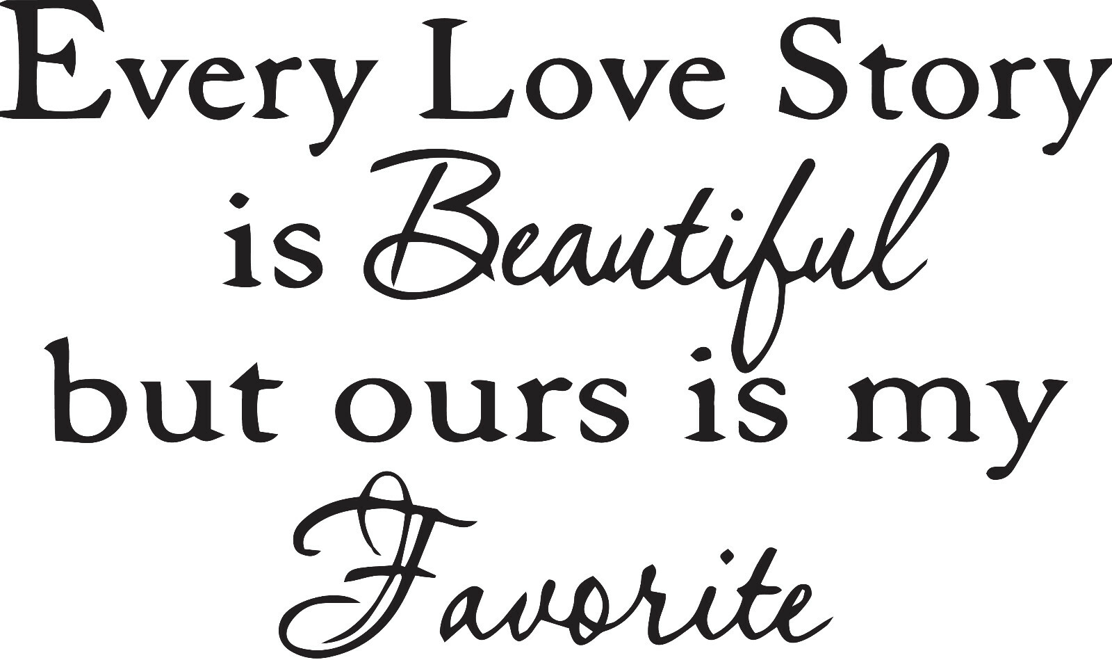 Wall Decal Love Romantic Favorite Home Living Room Vinyl Decor Black gz490