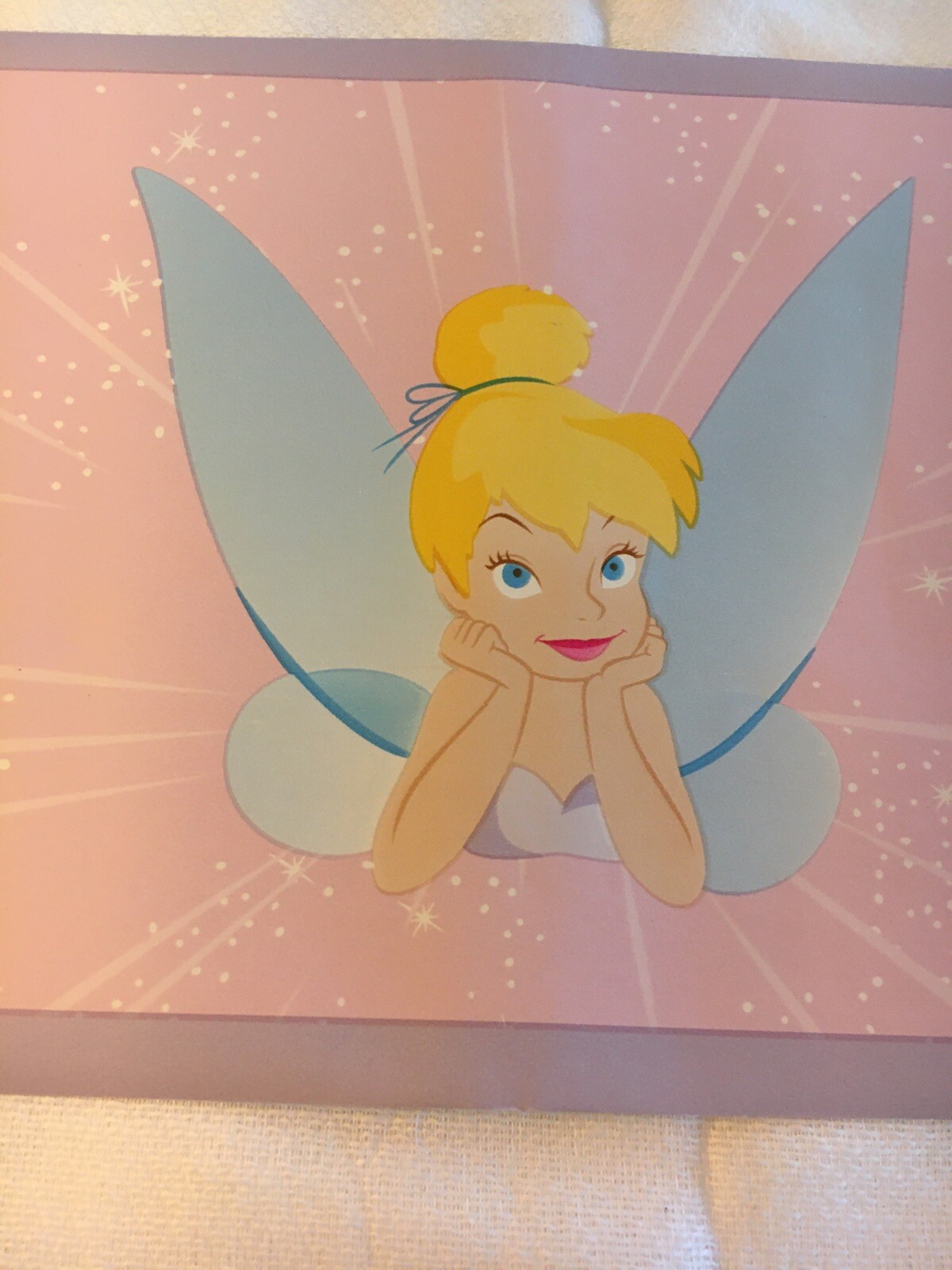 DISNEYS TINKERBELL PINK PURPLE BLUE WALLPAPER BORDER. NEW!
