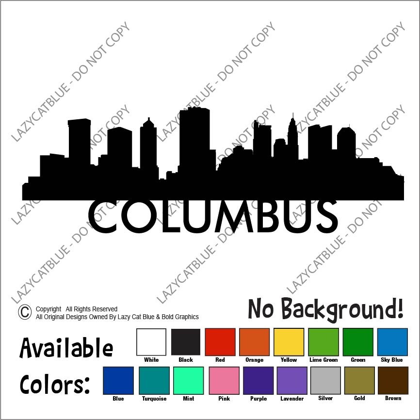 Columbus Ohio Decal Sticker OH Skyline Skyscapes City View Building USA Urban