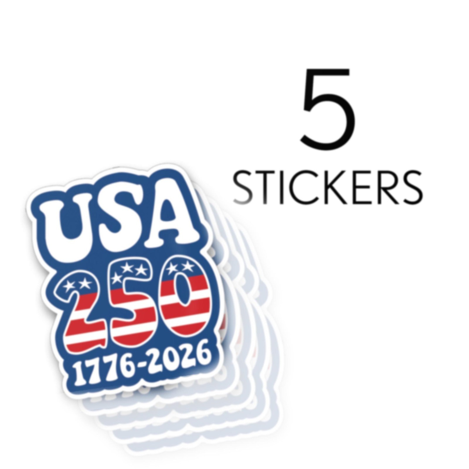 USA Stickers – Die Cut Decals Groovy America, Semiquincentennial, 250 Freedom