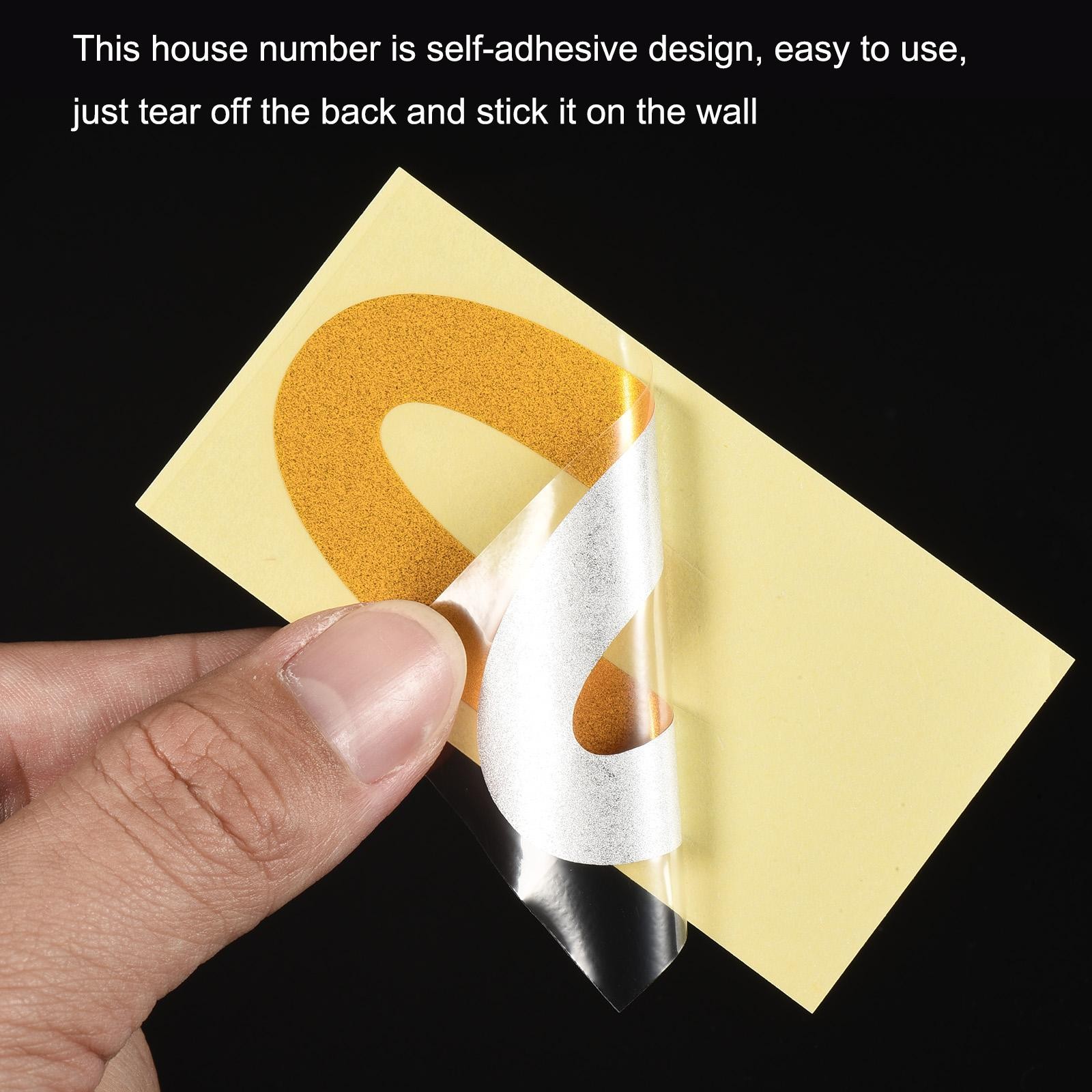 4Set 2.95" Reflective Mailbox Number Sticker 0-9 Adhesive Address Number Golden