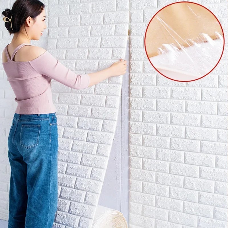 3D Foam Brick Self Adhesive Wallpaper Waterproof Wall Stickers Home Decor