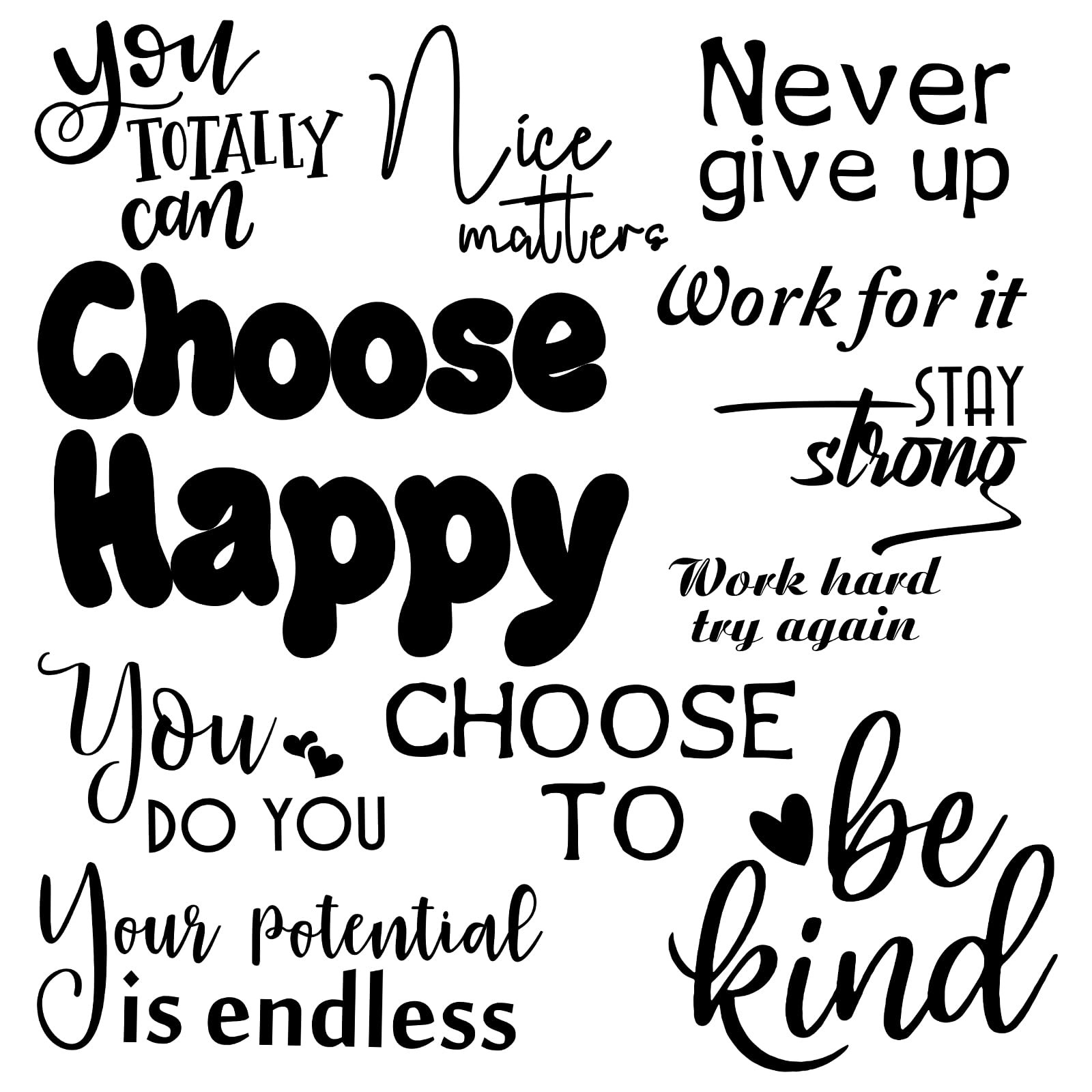 10 Pcs Inspirational Wall Decals Peel and Stick Vinyl Positive Quotes Wall De…