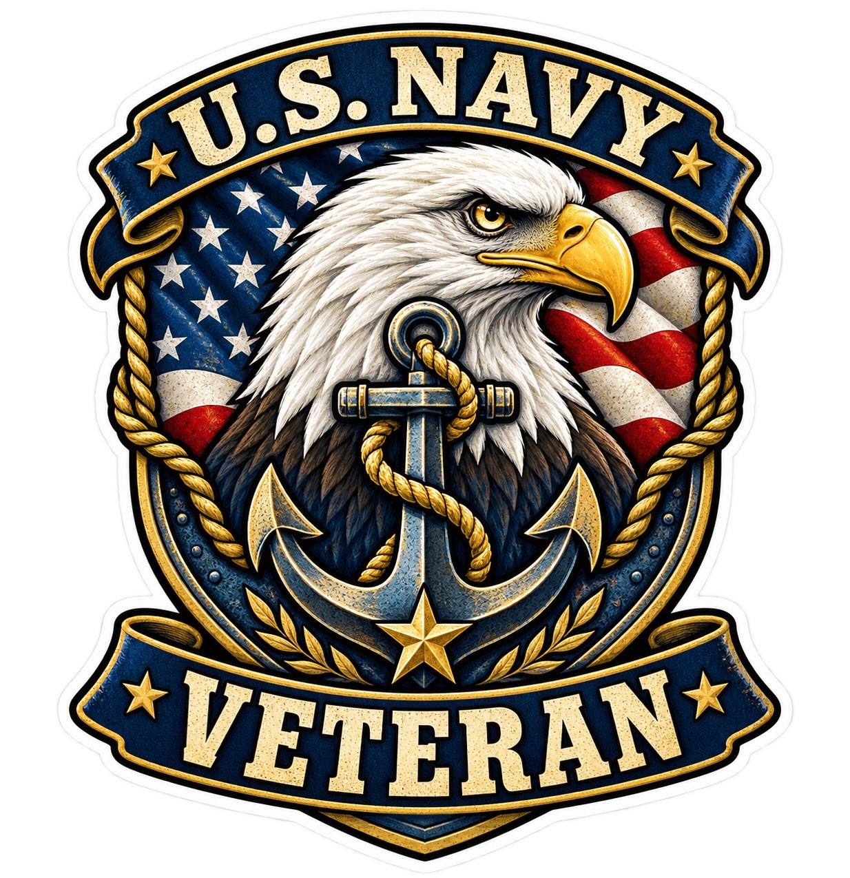 US Navy Veteran Military Pride Service Vinyl Sticker Tumblr Locker Laptop