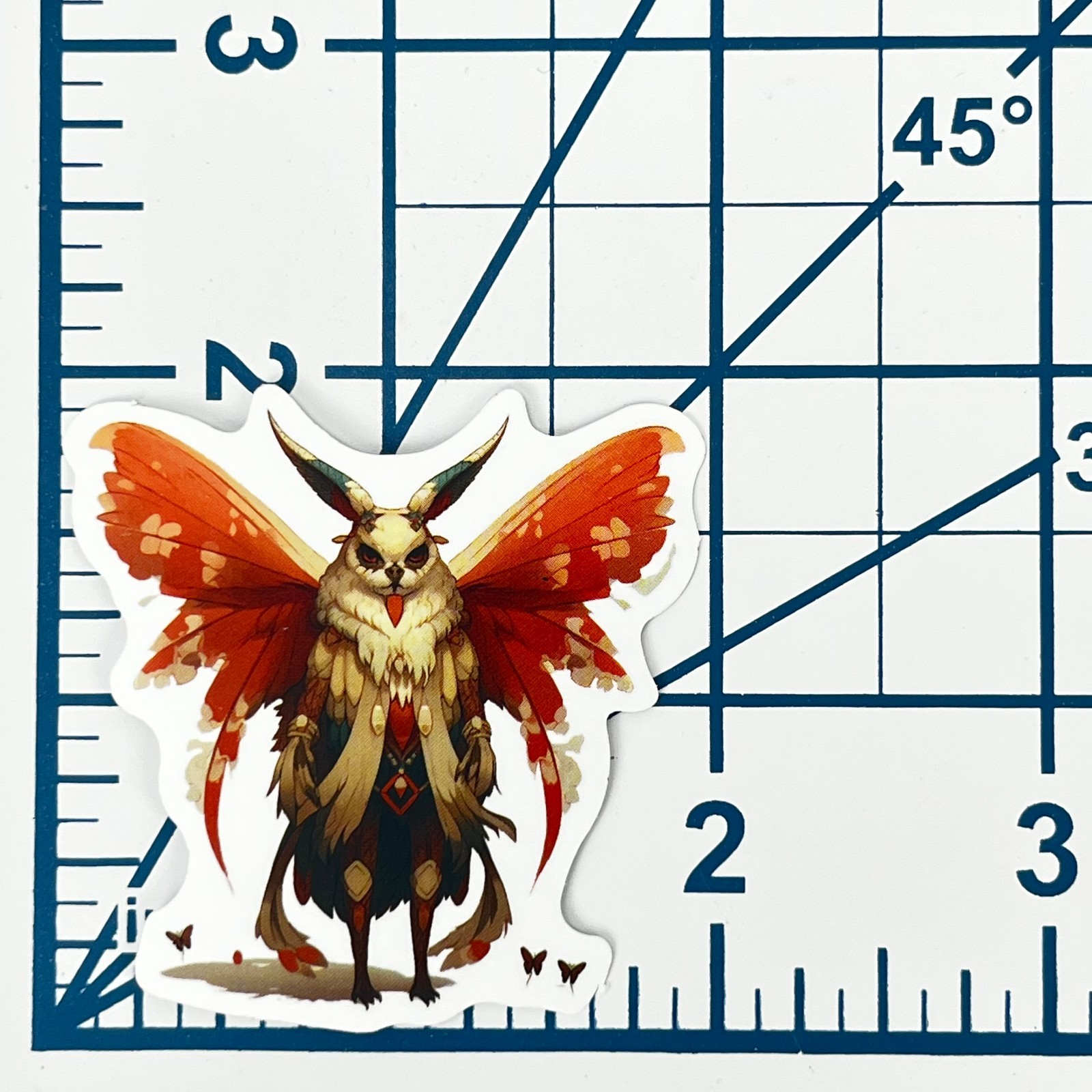 Fantasy Moth Creature Vinyl Sticker Orange Fairy Insect Journal Laptop Craft