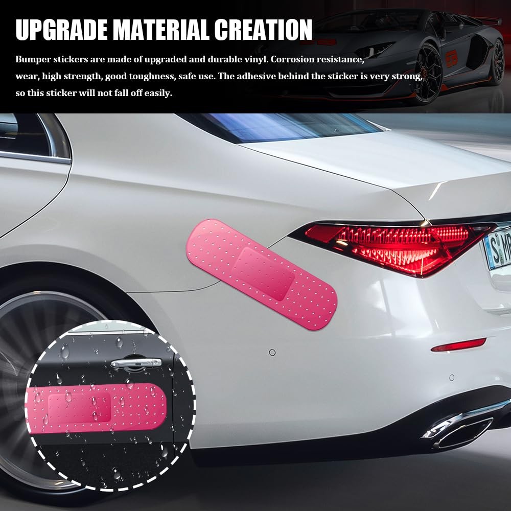 2PCS Car Bandaid Sticker, Giant Car Bumper Sticker Large Bandage Decal, Banda…