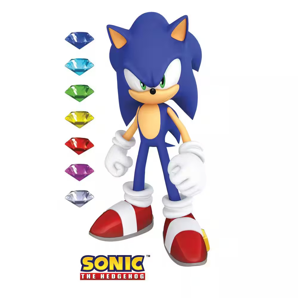 9-Piece Sonic the Hedgehog 36.5 In. X 17 In. Blue Sonic Wall Decals
