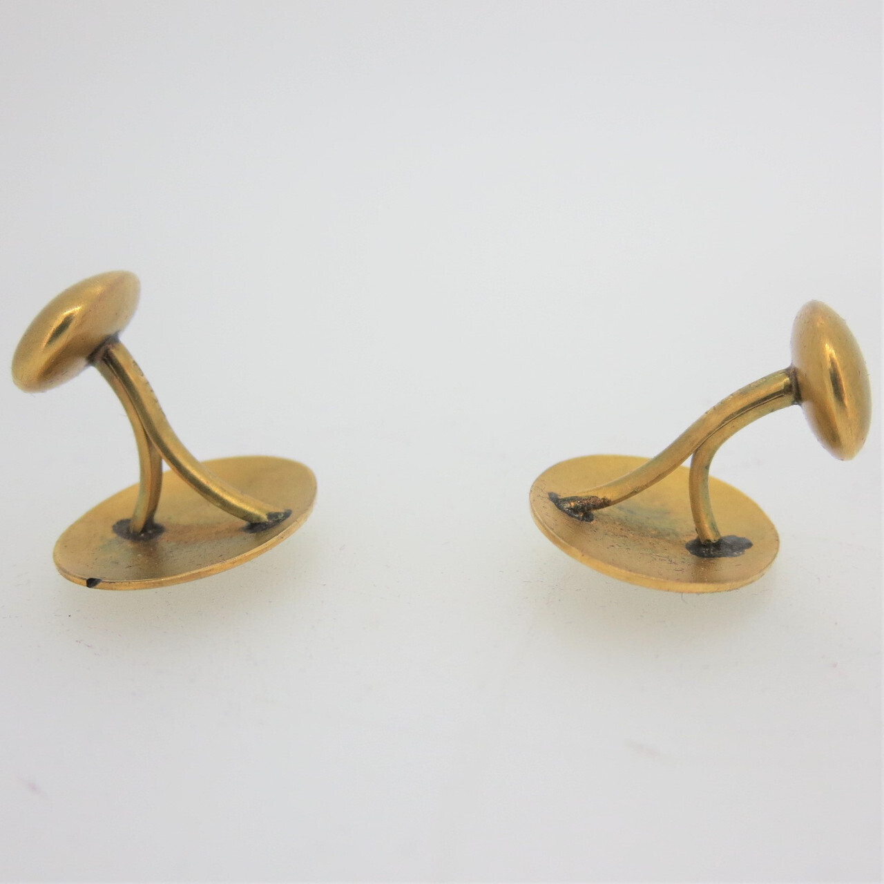 Vintage 10k Yellow Gold Cufflinks Engraved EBJ in Purple Velvet Box