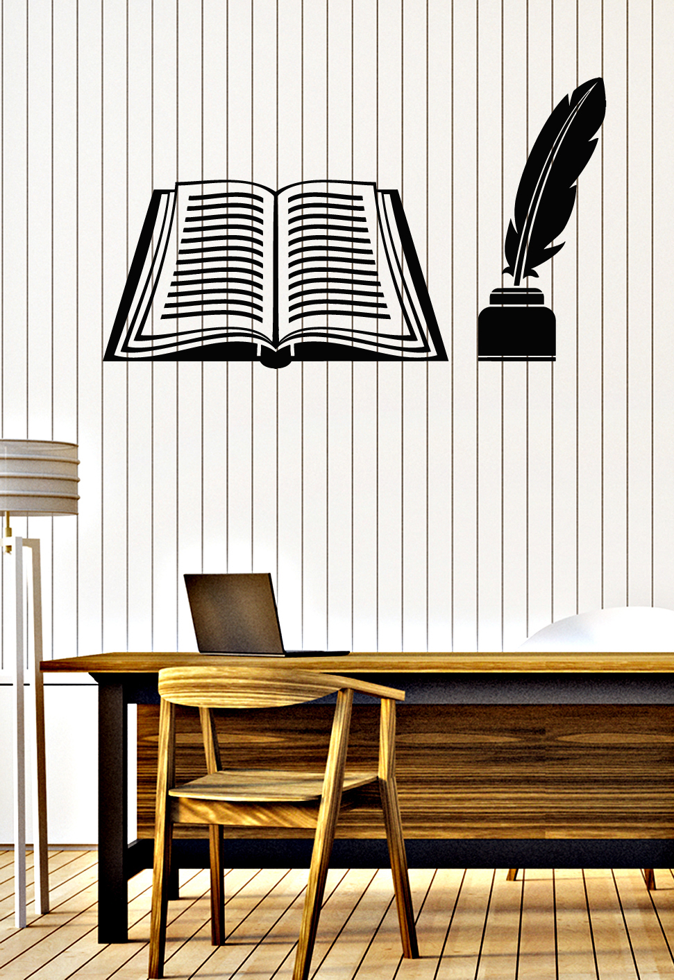 Wall Vinyl Decal Old Book Inkwell Pen Tool Writer Interior Decor z4689