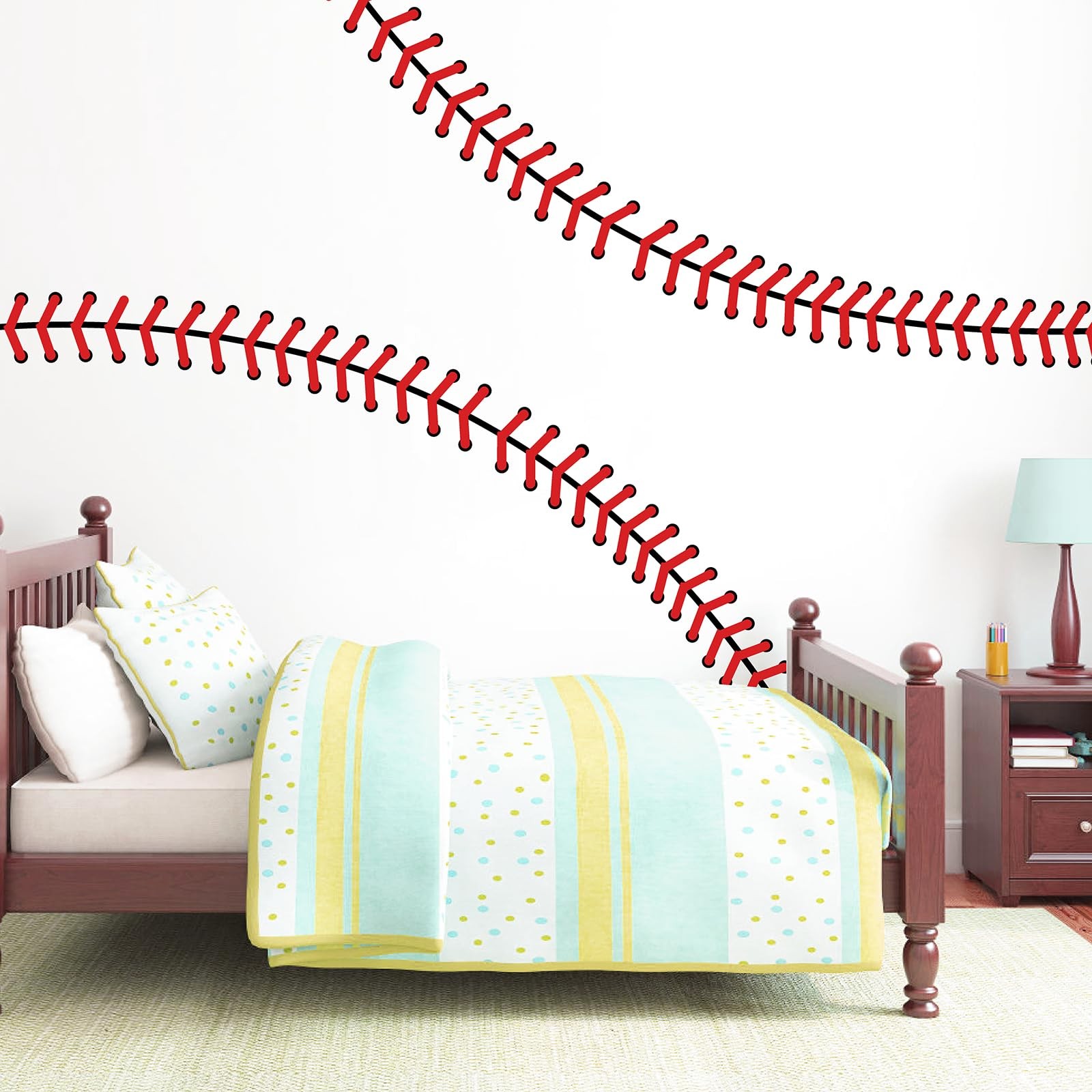 Giant Baseball Wall Decals 86 Inches Extra Large Stitches 1