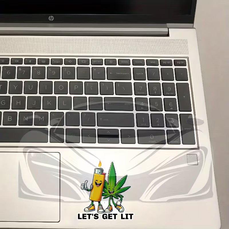"LET'S GET LIT" 420 Cannabis Vinyl Sticker, Matte Finish, Irregular Shape, Self-