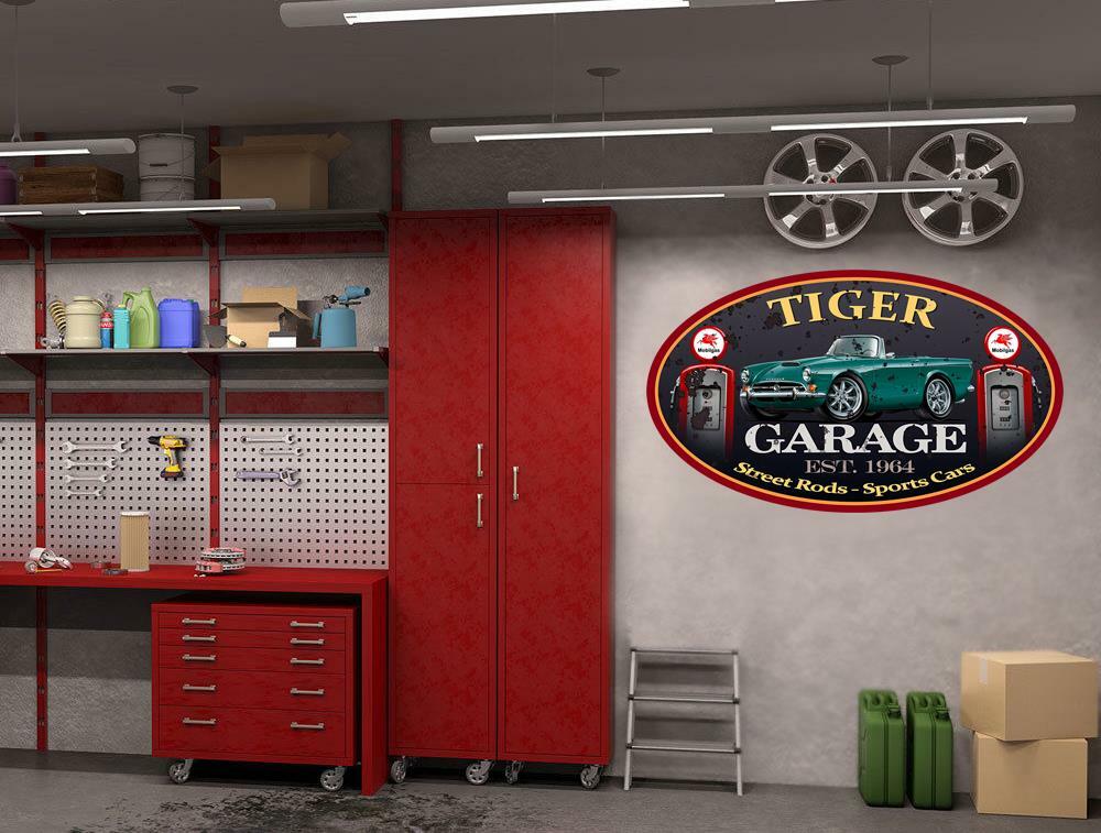 Sunbeam Tiger Sports Car Garage Sign Wall Art Graphic Sticker