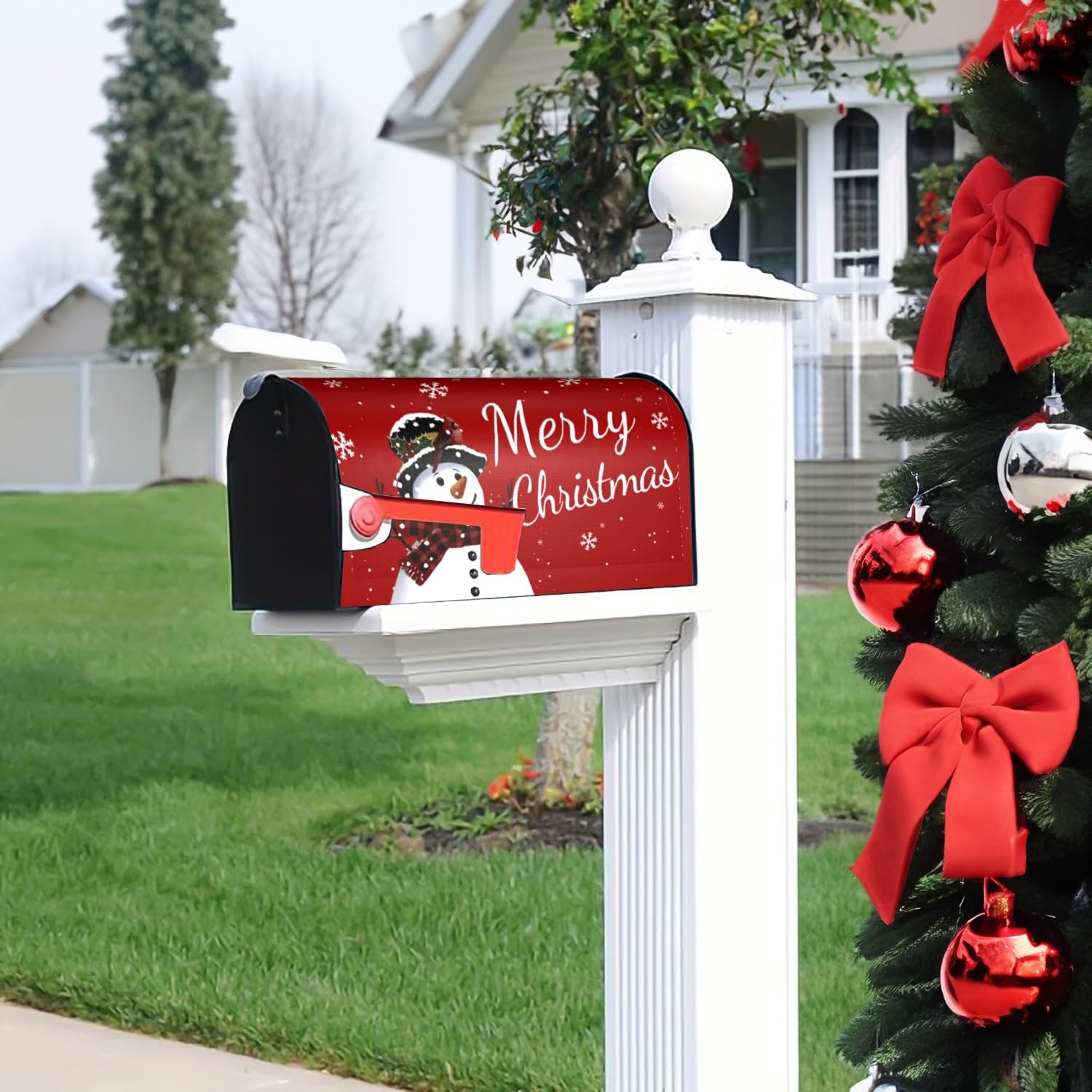 JYKCUL Winter Mailbox Covers Magnetic Standard Size 18 X 21 One Size, Red