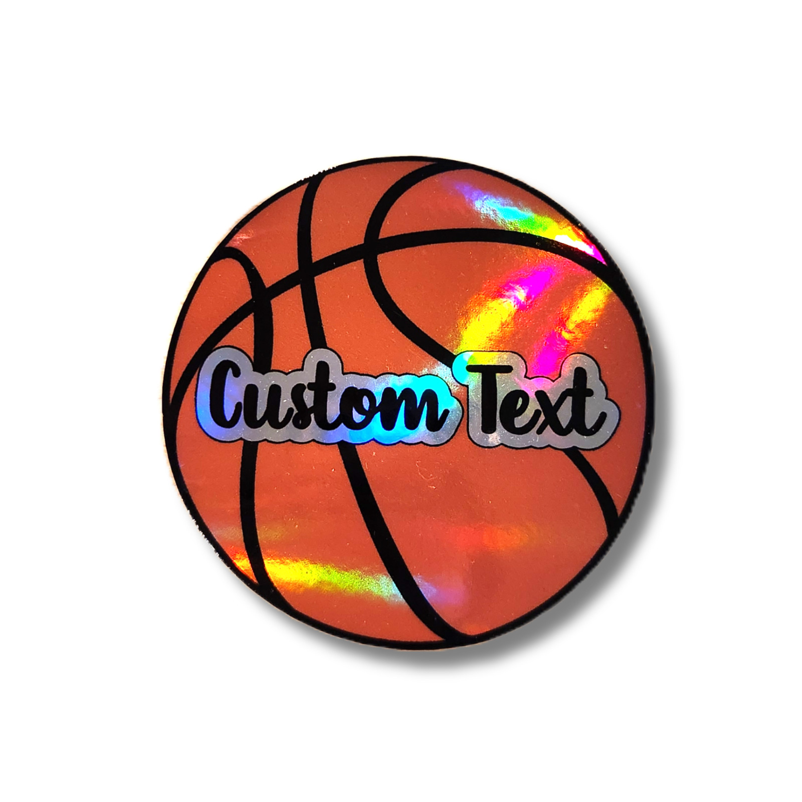 Custom Basketball Name Stickers – Personalized Round Decal, Sports Team Gift
