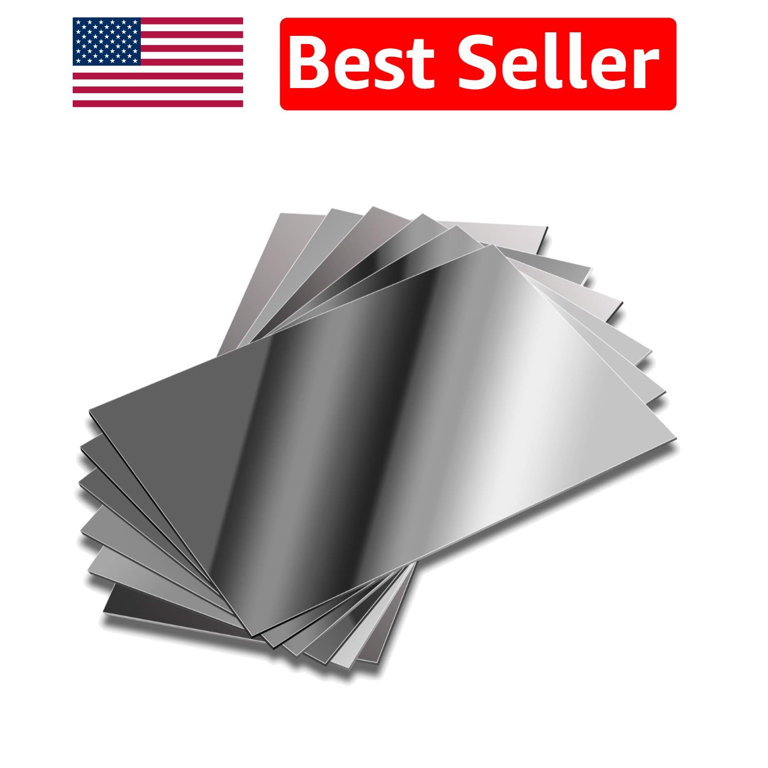 Durable Flexible Mirrors – 6 Pack Self-Adhesive Silver Tiles for Safe Home Decor