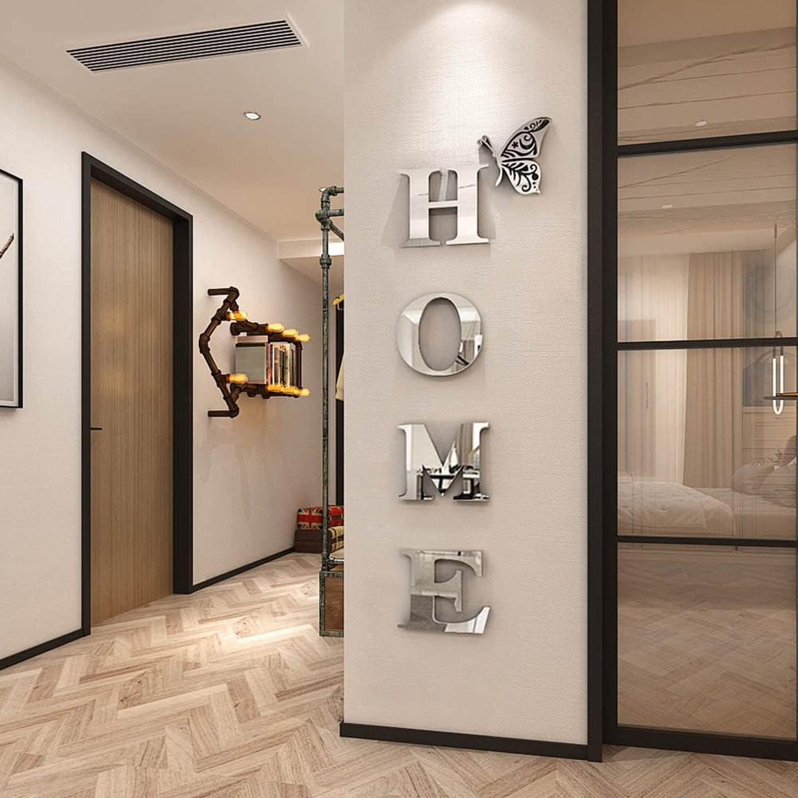 Acrylic Mirror Wall Decals Letter Signs Wall Stickers for Living Room Bedroom