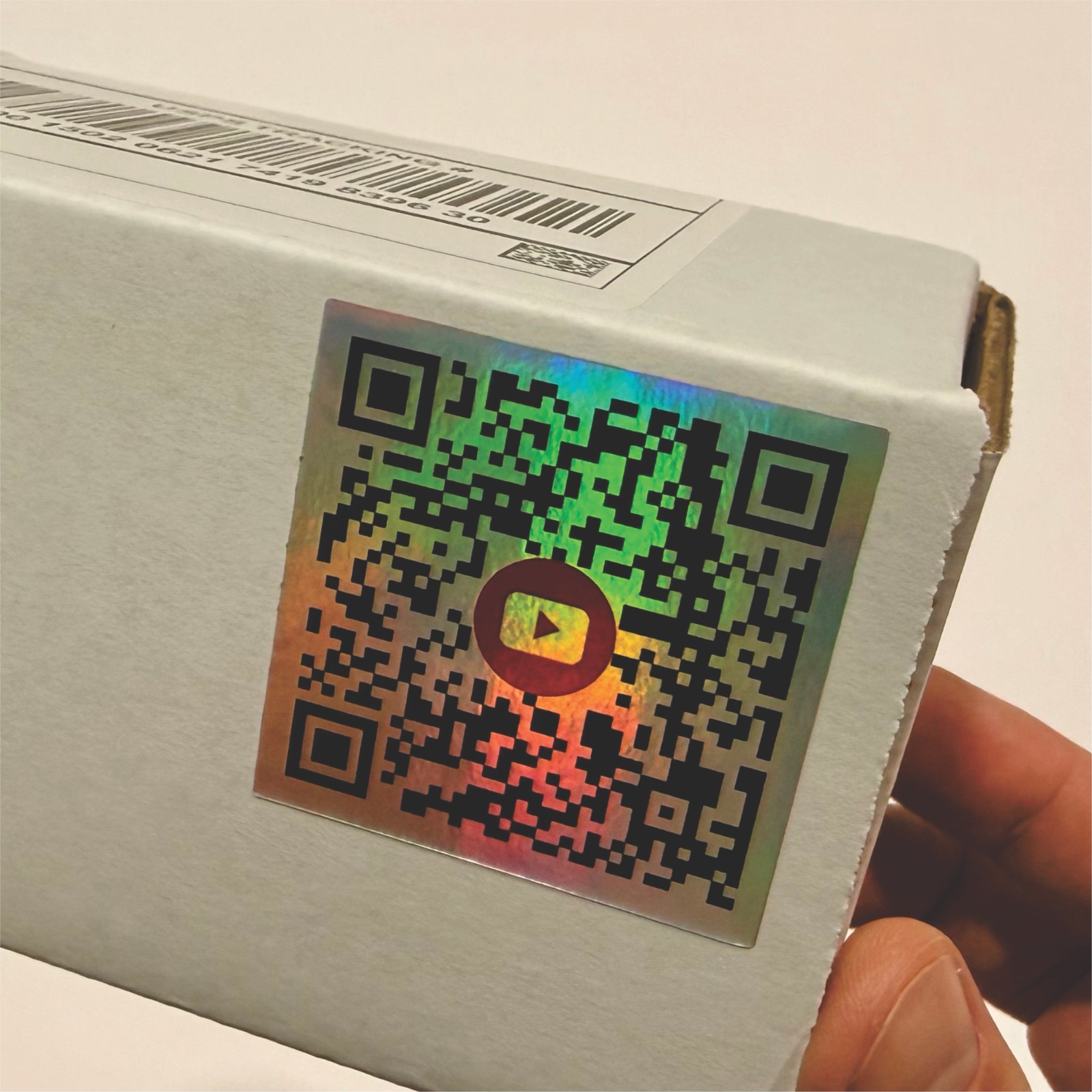 Custom QR Code Holographic Stickers 100 Pack Personalized Waterproof Business